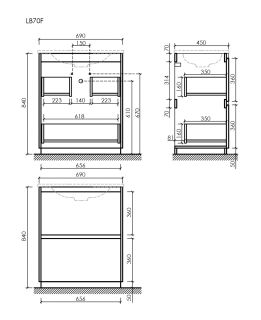 Тумба напольная под раковину Sancos Libra Floor LB70FW 70 см белый